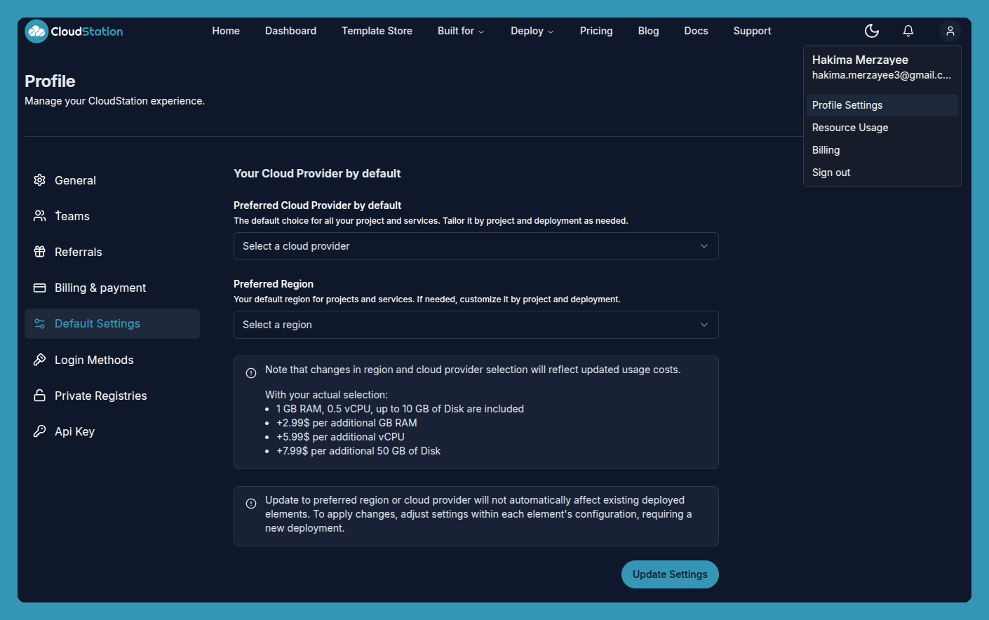 Default Provider Region