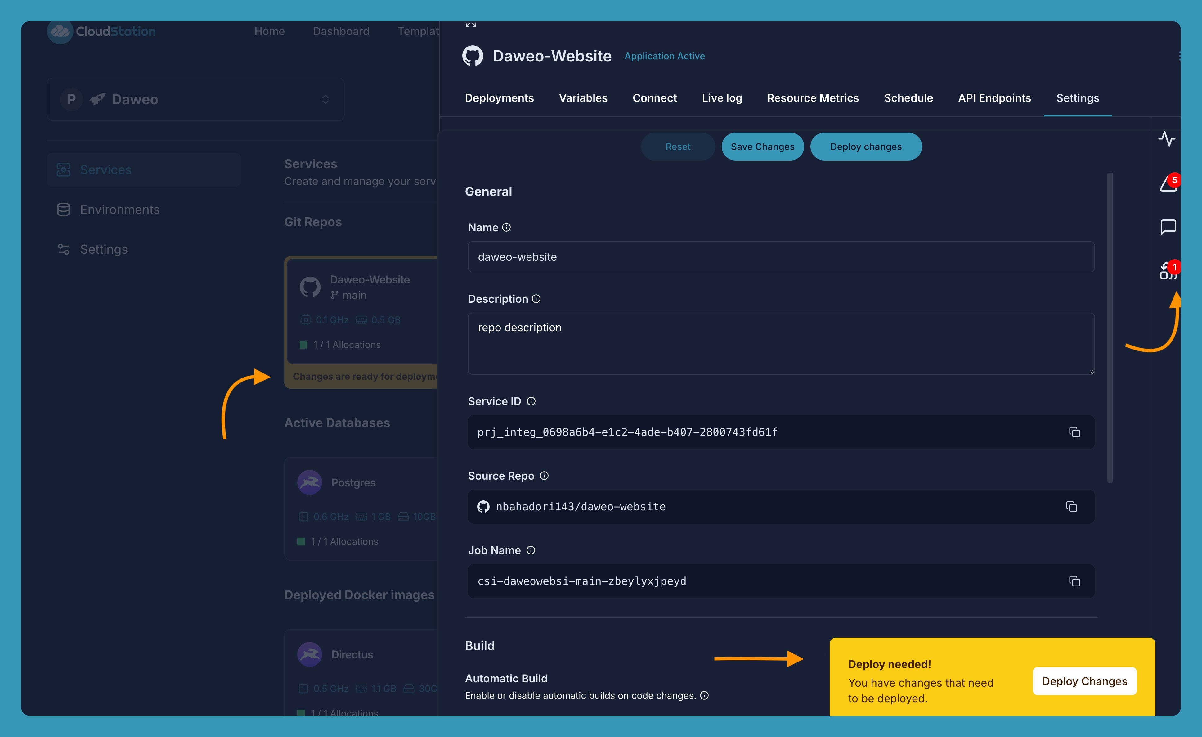 CloudStation Staged Changes